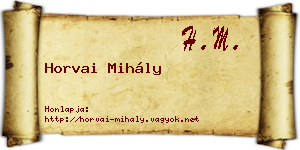 Horvai Mihály névjegykártya